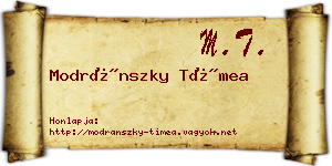 Modránszky Tímea névjegykártya