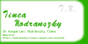 timea modranszky business card
