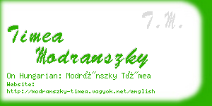 timea modranszky business card